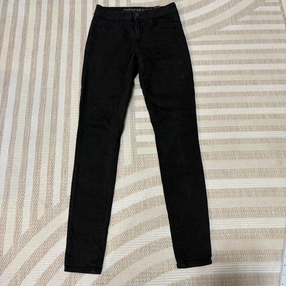 American Eagle Outfitters Hi-Rise Jeggings Super Stretch Black Jeans Size 2
